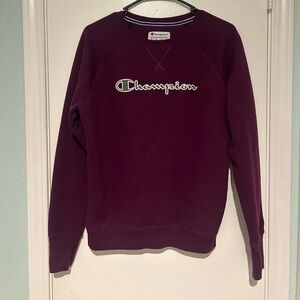 Burgundy Champion sweatshirt with white embroidered logo Medium